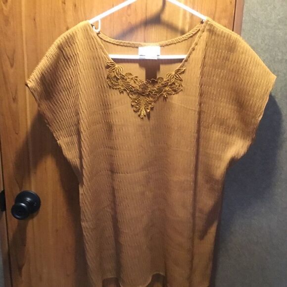 NWOT Copy Cats Brand Ginger Color S/S Blouse Womens Size XL - Picture 6 of 8